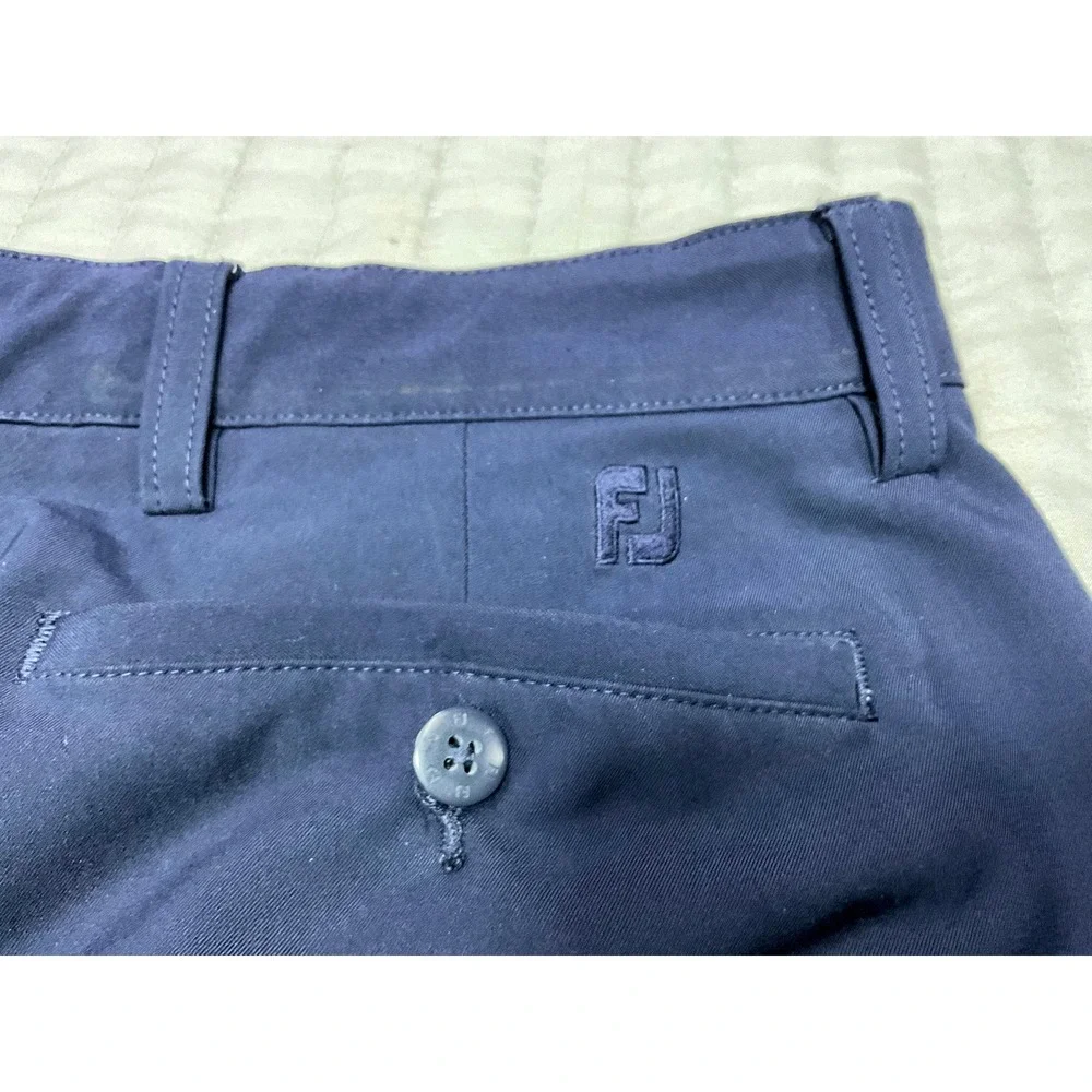 FJ Mens Golf Shorts Size‎ 36 Navy Blue Performance Regular Fit FJ Logo FootJoy